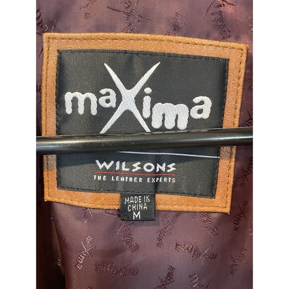 VTG Women Maxima Wilson Leather Camel Brown Button Full Length Trench Coat M - Picture 12 of 16